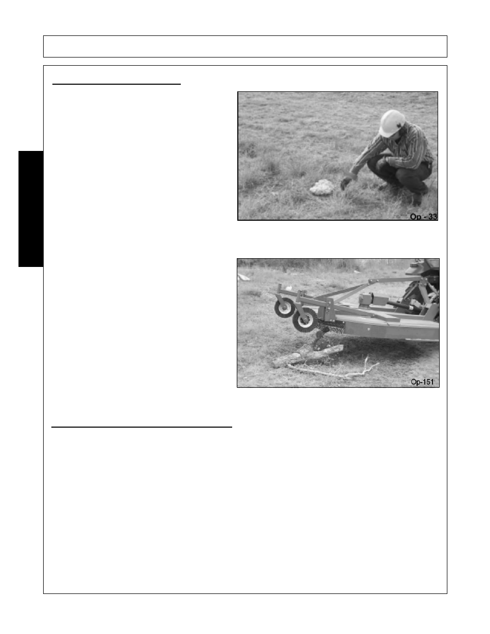 1 foreign debris hazards, 2 bystanders/passersby precautions, Operation | Opera t ion | Alamo RX72  EN User Manual | Page 130 / 166