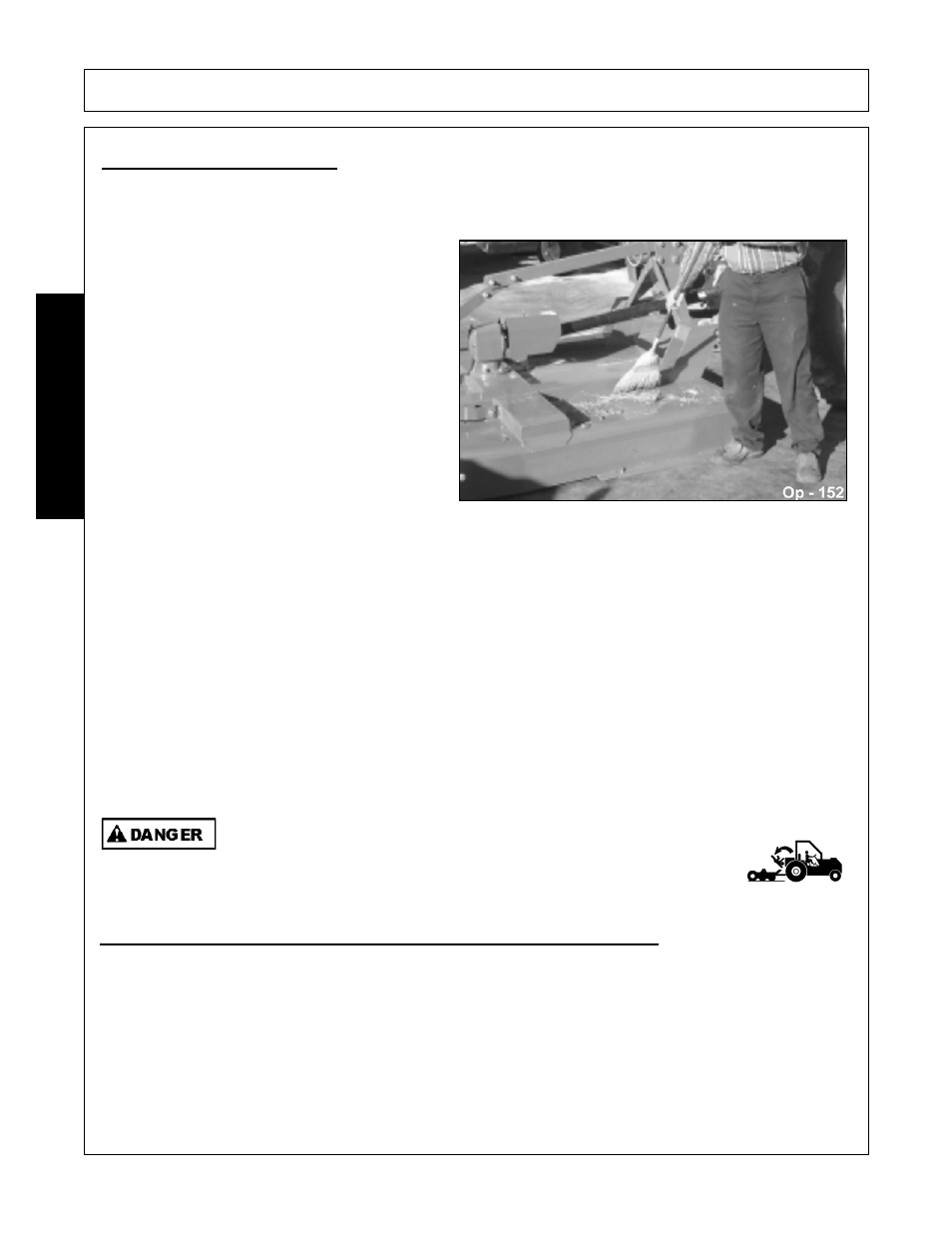 Mower storage, Transporting the tractor and implement, Operation | Opera t ion | Alamo RX72  EN User Manual | Page 138 / 166