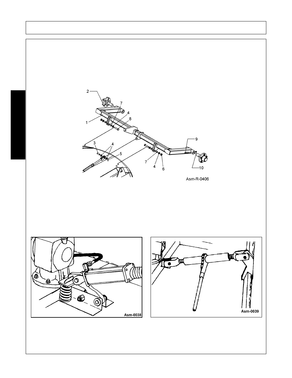 Axle assembly, Hydraulic or manual lift (model rx84 only), Assembly | Assembl y | Alamo RX72  EN User Manual | Page 90 / 166