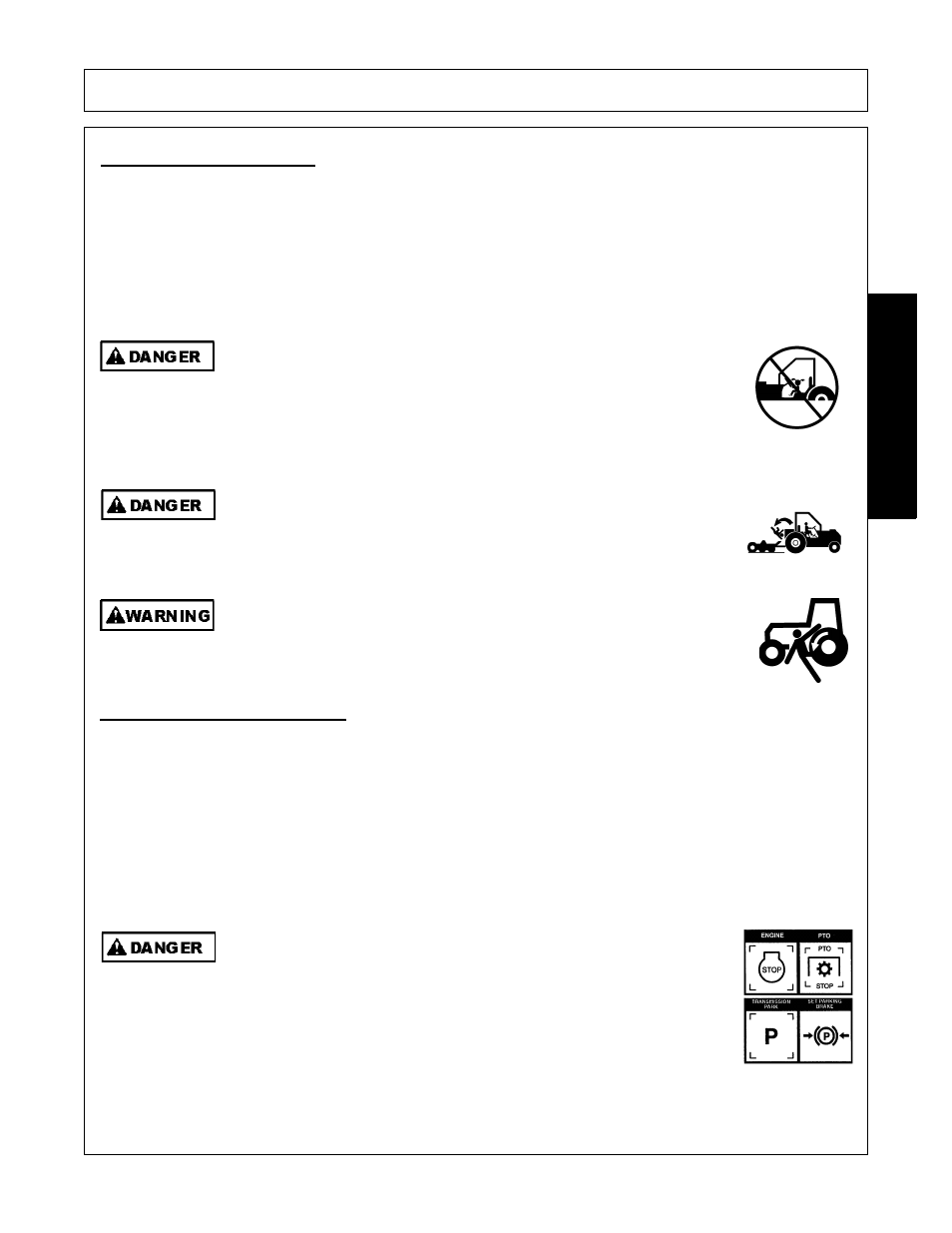 1 boarding the tractor, 2 dismounting the tractor, Operation | Opera t ion | Alamo MACHETE FC-0002 User Manual | Page 105 / 174