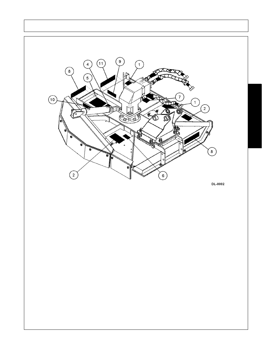 00769736 1 warning use/repair shield & guards, 00769737 2 danger cutting blades/thrown objects, 02725100 1 logo name boom axe | 02925100 1 important genuine parts, rotary, 02967867 1 danger safety gate operation, 02970883 1 size 50, 00757139 2 logo alamo industrial, 2738332 1 reflect red oblong reflector, 2738333 1 reflect yellow oblong reflector, 02979551 1 logo alamo ind. sq. green | Alamo MACHETE FC-0002 User Manual | Page 25 / 174