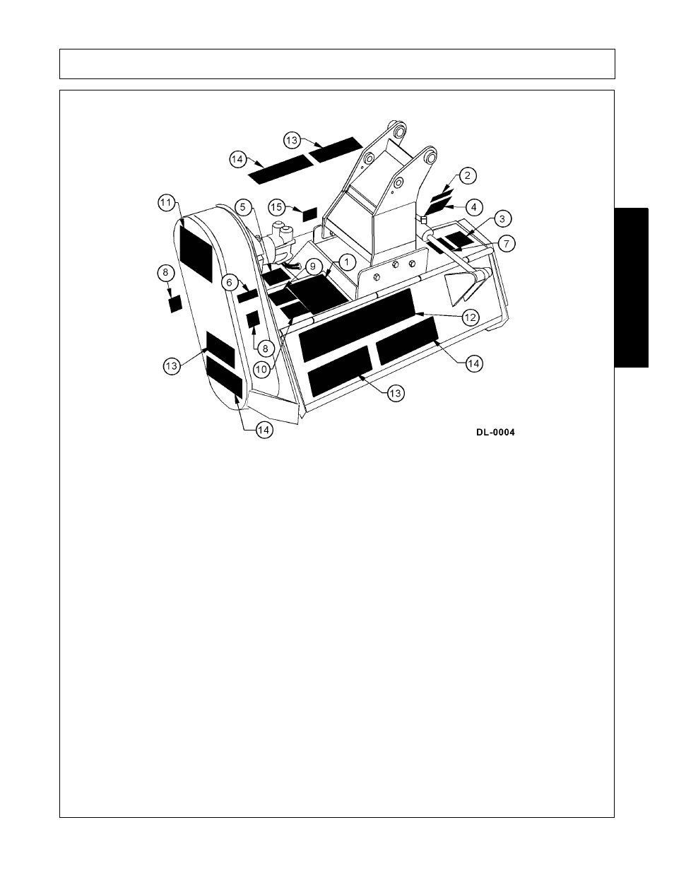 002369 1 danger flail multi hazard, 02967668 1 danger cutting blades/thrown objects, 02967867 1 danger operation of safety shield | 00725739 1 warning use/repair shields & guards, 00758194 1 warning pinch point (v-belt/pulley), 000108 1 instruc flail operating inst, 000678 2 instruc grease fitting inside, 00763977 1 instruc notice to owner, 03200432 1 important genuine parts, flail, 001650 1 logo alamo (7.26 x 7.5) | Alamo MACHETE FC-0002 User Manual | Page 27 / 174