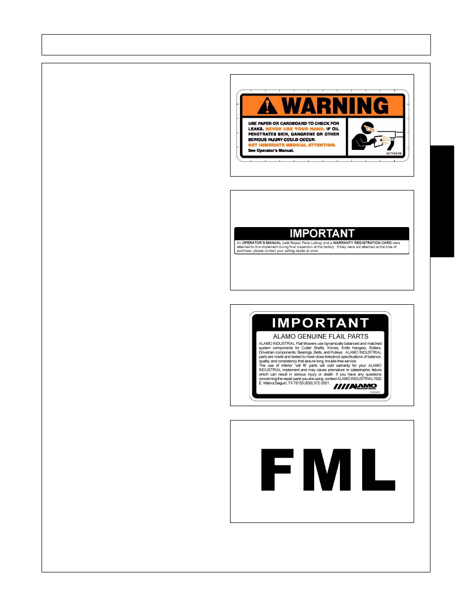 Safety | Alamo MACHETE FC-0002 User Manual | Page 43 / 174