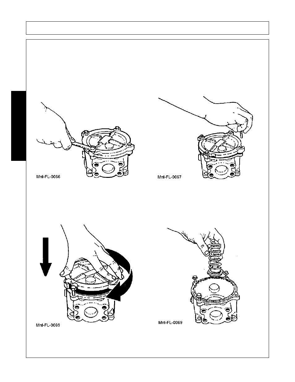 Remove filter spring. image mnt-fl-0069, Maintenance, Changing hydraulic system filter (cont’d) | Alamo none User Manual | Page 142 / 150