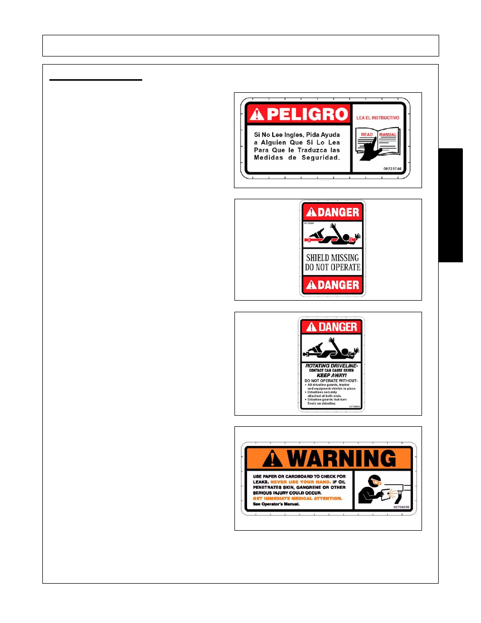 Decal description, Decal description -19, Safety | Alamo none User Manual | Page 25 / 150