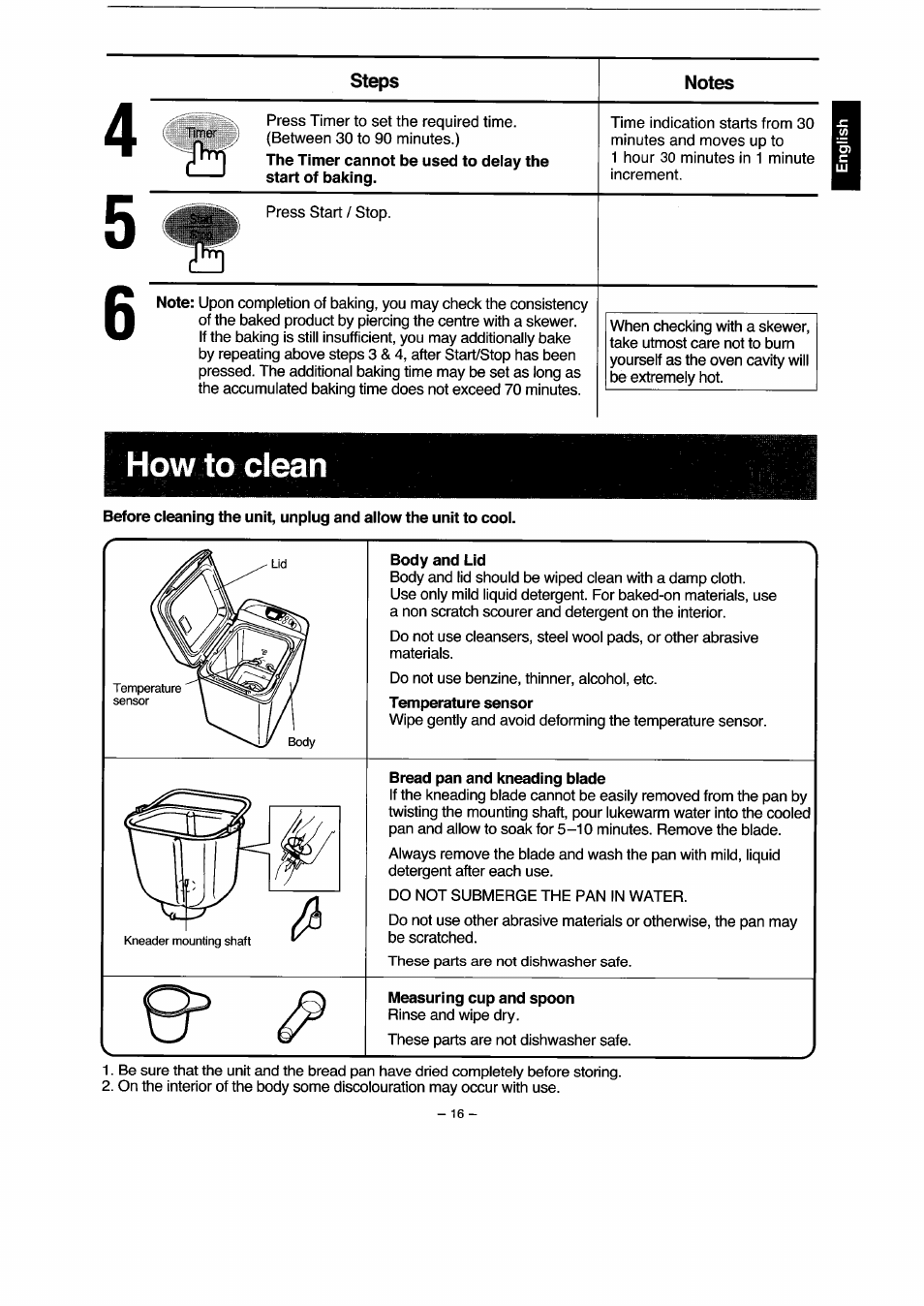 Body and lid, Bread pan and kneading blade, Measuring cup and spoon | Panasonic SD251 User Manual | Page 17 / 64