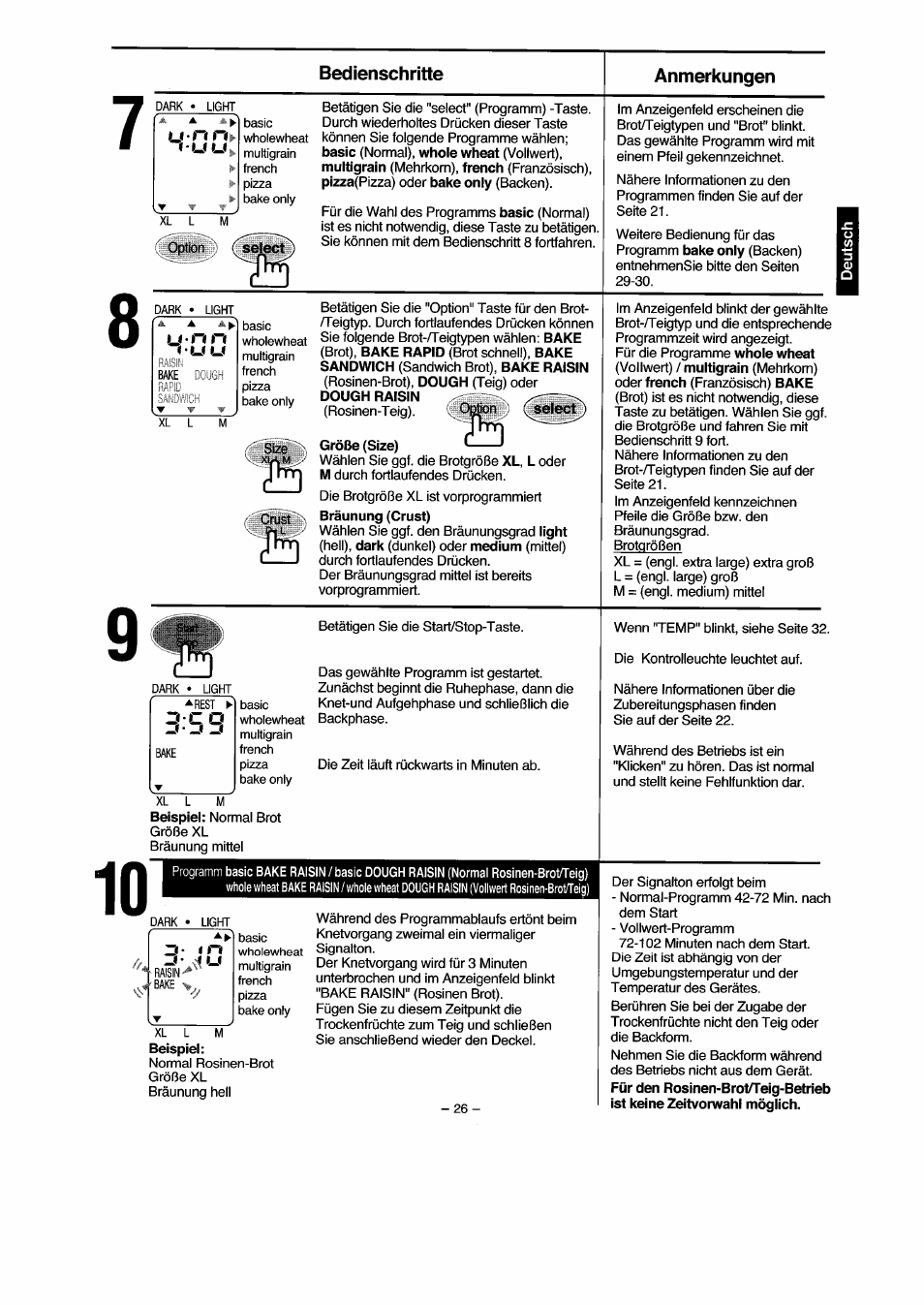 Größe (size) | Panasonic SD251 User Manual | Page 27 / 64
