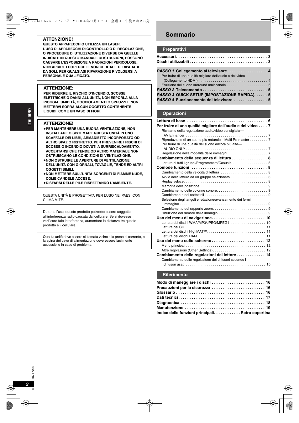 Panasonic DVDS97EG User Manual | Page 20 / 116