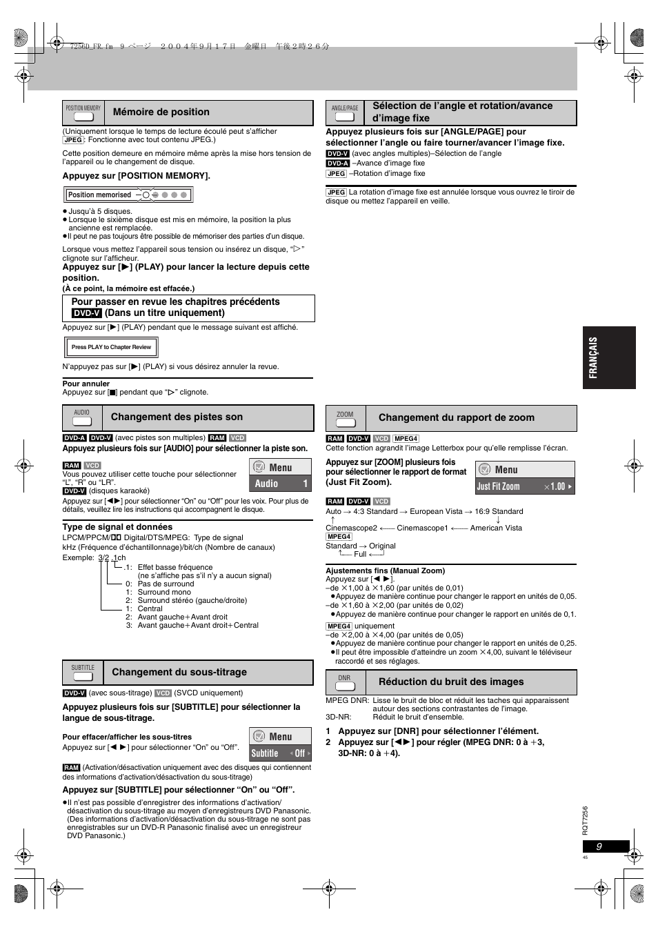 Fonctions pratiques | Panasonic DVDS97EG User Manual | Page 45 / 116