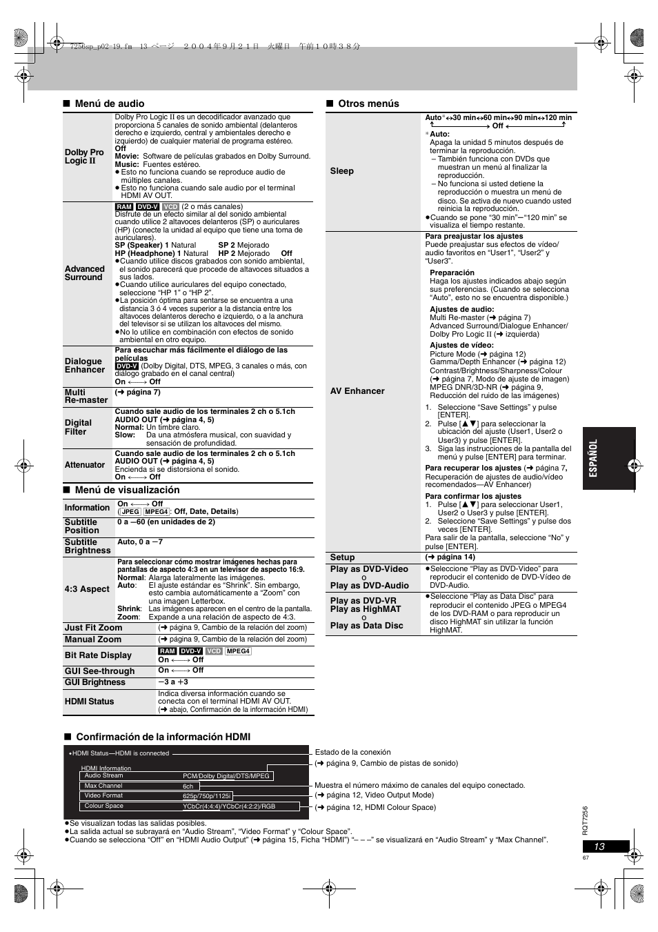 Panasonic DVDS97EG User Manual | Page 67 / 116