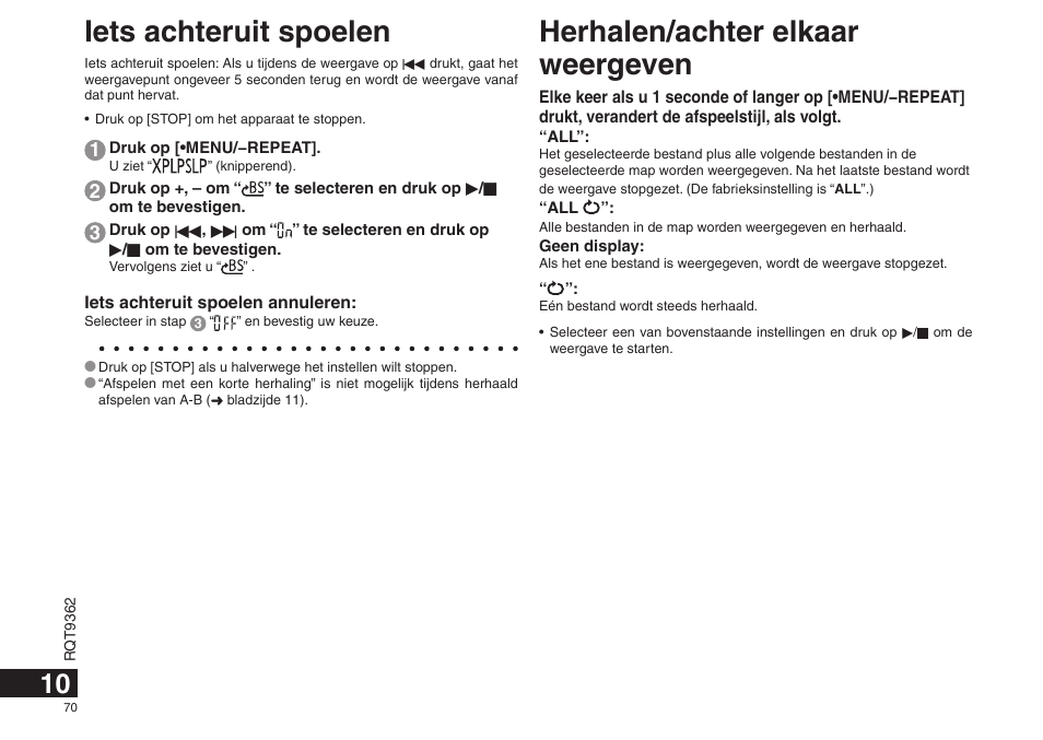 Panasonic RRUS570 User Manual | Page 70 / 200