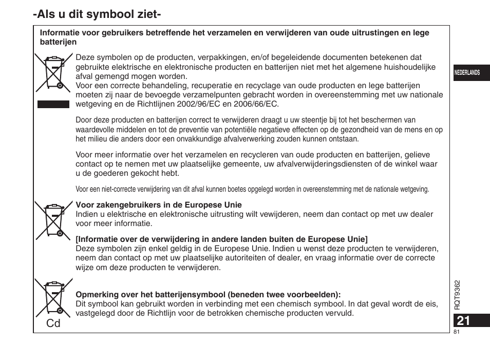 Als u dit symbool ziet | Panasonic RRUS570 User Manual | Page 81 / 200