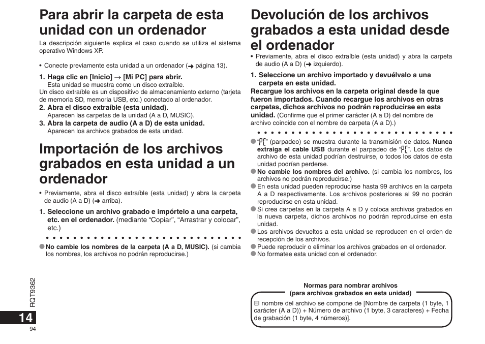 Panasonic RRUS570 User Manual | Page 94 / 200