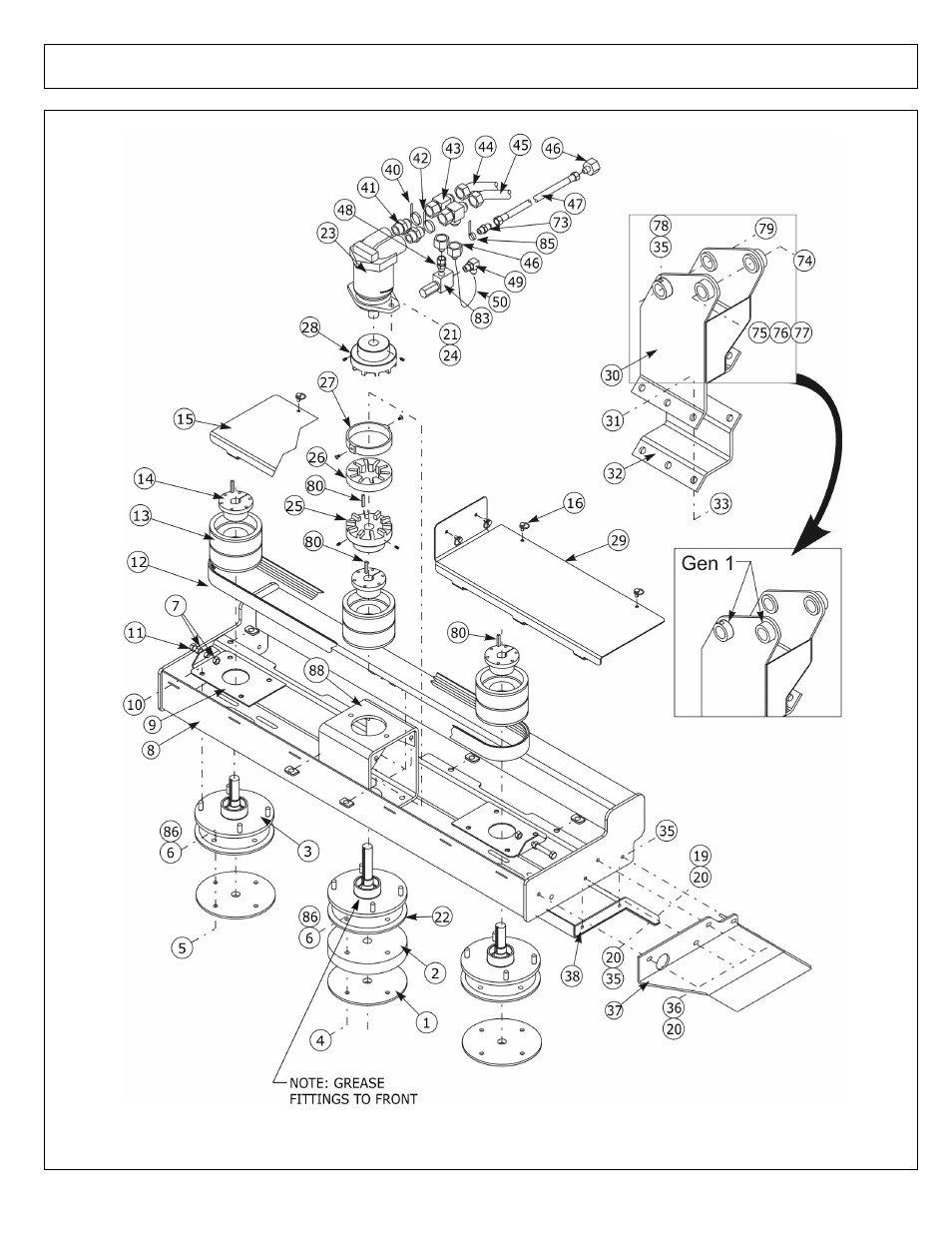 Buzz bar asy - 69 in head gen 1 (part 3) | Alamo Maverick Boom Arm Mower User Manual | Page 86 / 174