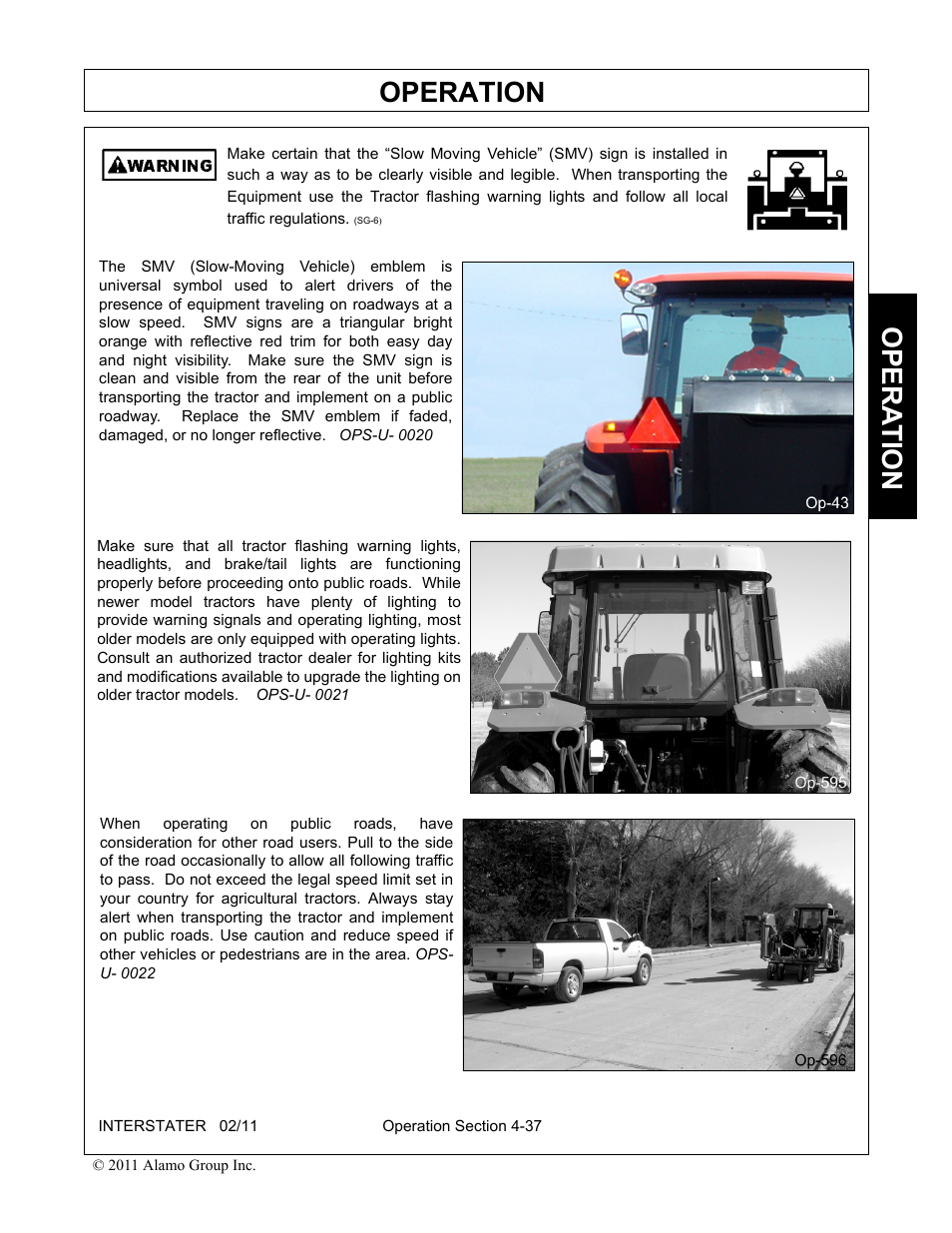 Operation, Opera t ion | Alamo 803213C User Manual | Page 103 / 140