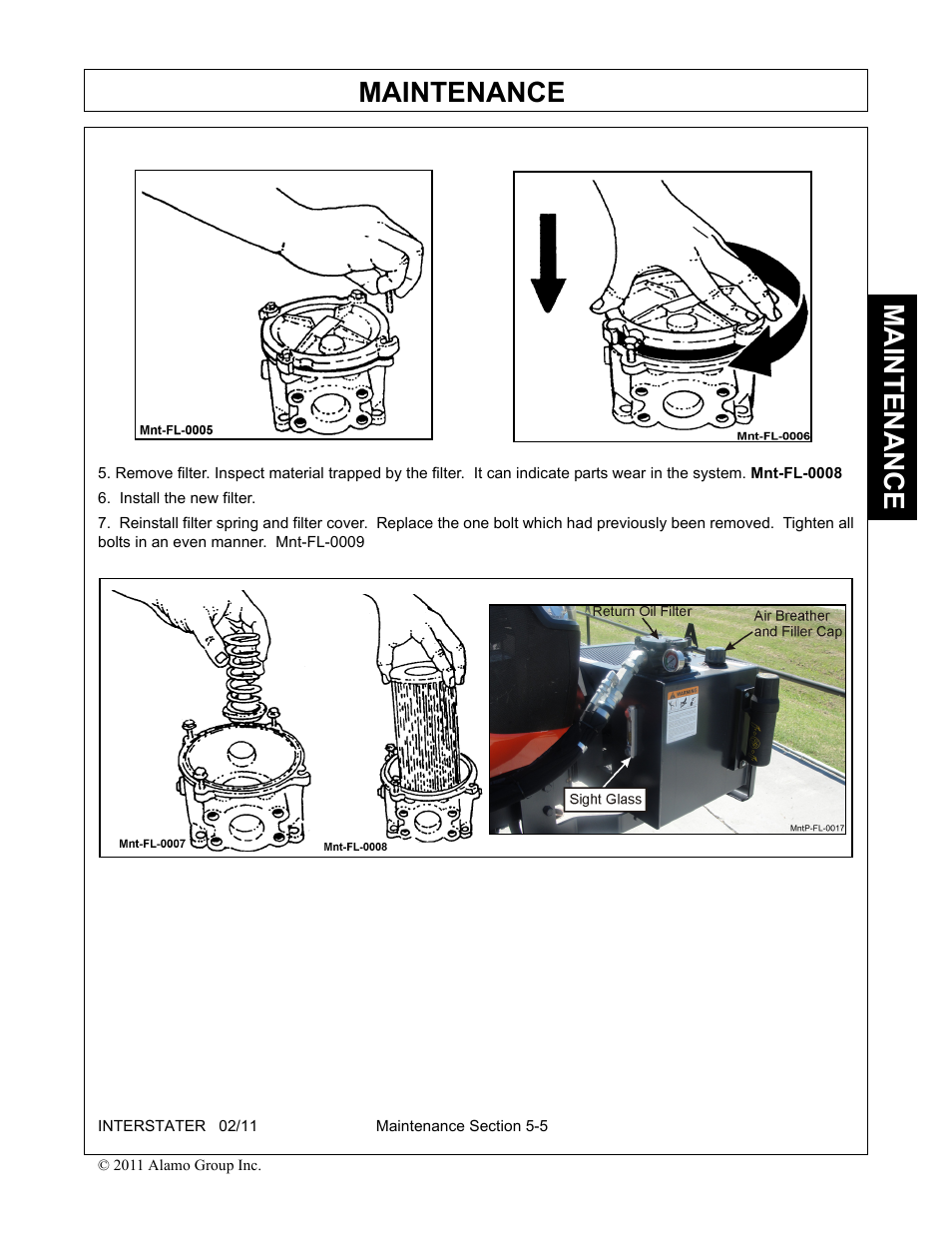 Maintenance | Alamo 803213C User Manual | Page 113 / 140