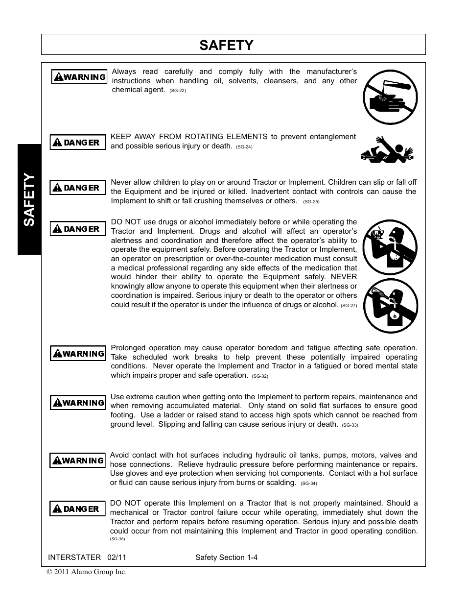 Safety | Alamo 803213C User Manual | Page 12 / 140