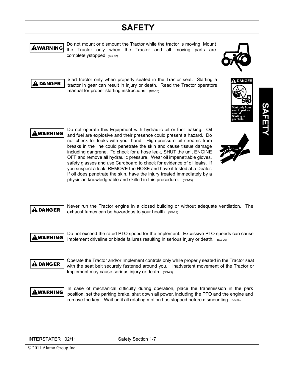 Safety | Alamo 803213C User Manual | Page 15 / 140