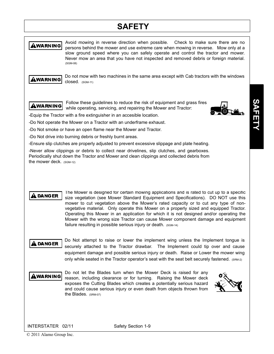 Safety | Alamo 803213C User Manual | Page 17 / 140