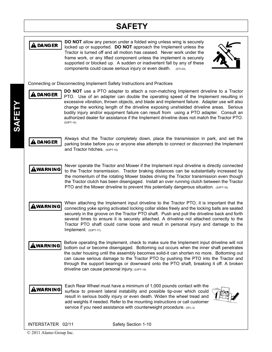 Safety | Alamo 803213C User Manual | Page 18 / 140