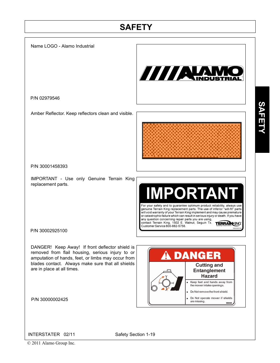 Safety | Alamo 803213C User Manual | Page 27 / 140
