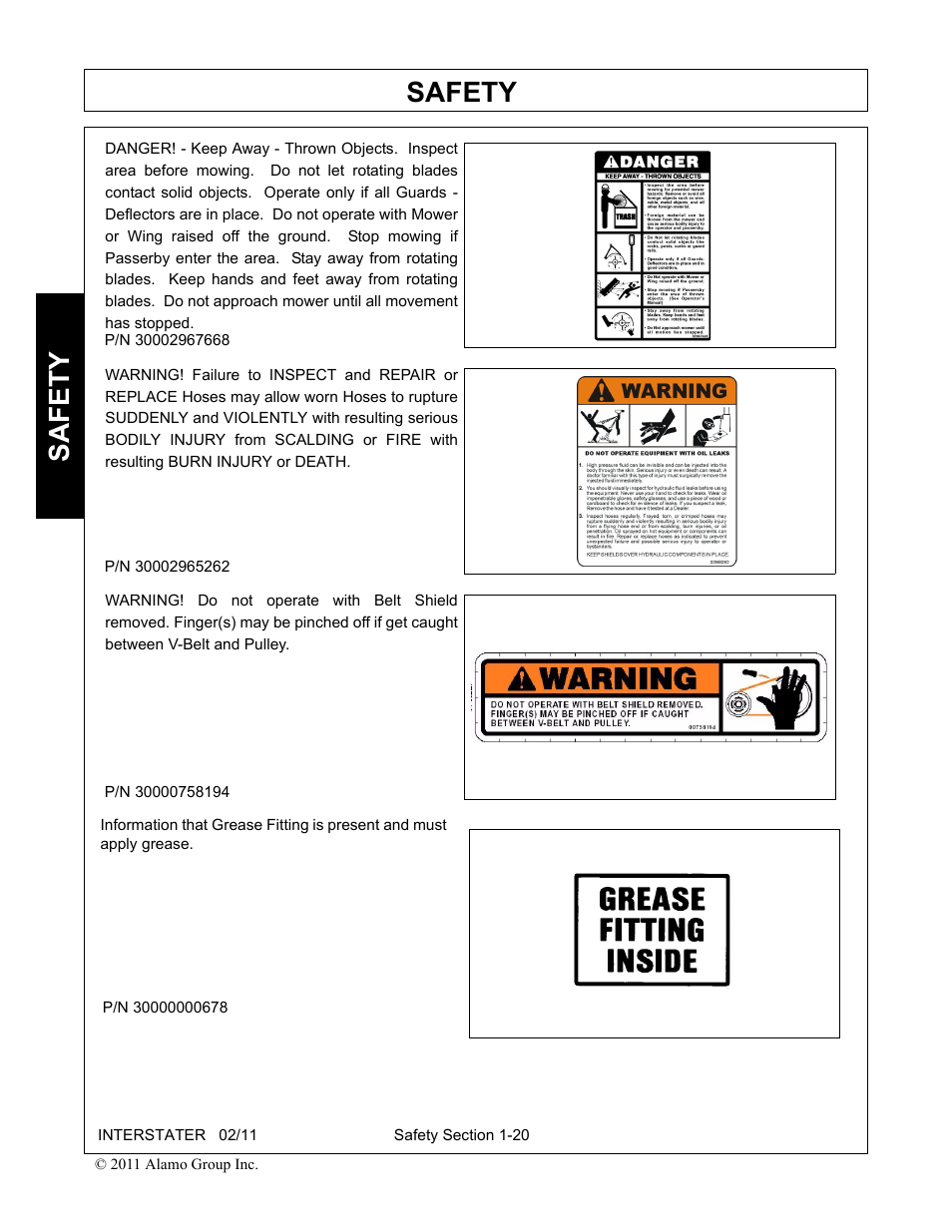 Safety | Alamo 803213C User Manual | Page 28 / 140