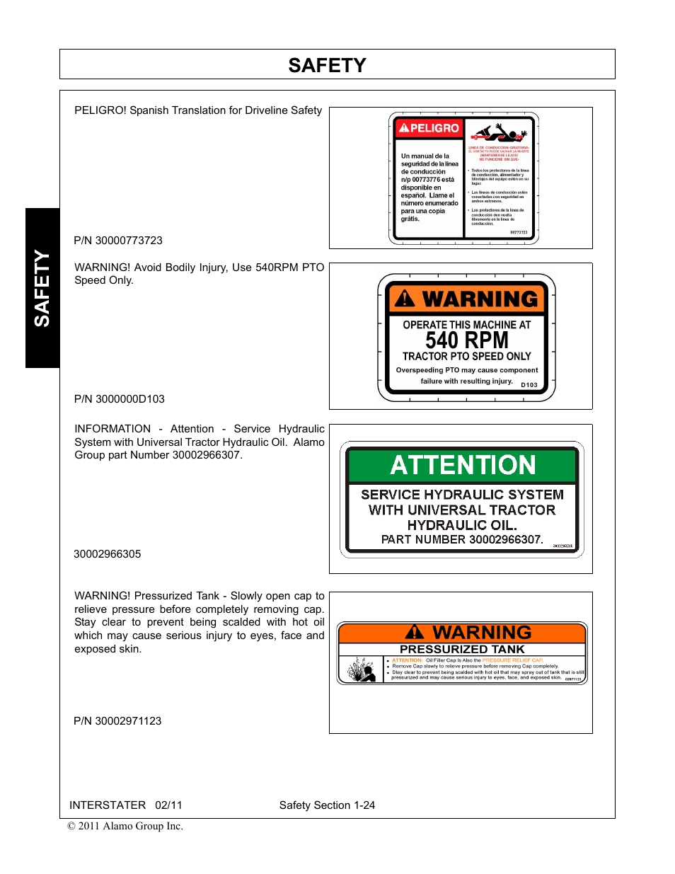 Safety | Alamo 803213C User Manual | Page 32 / 140