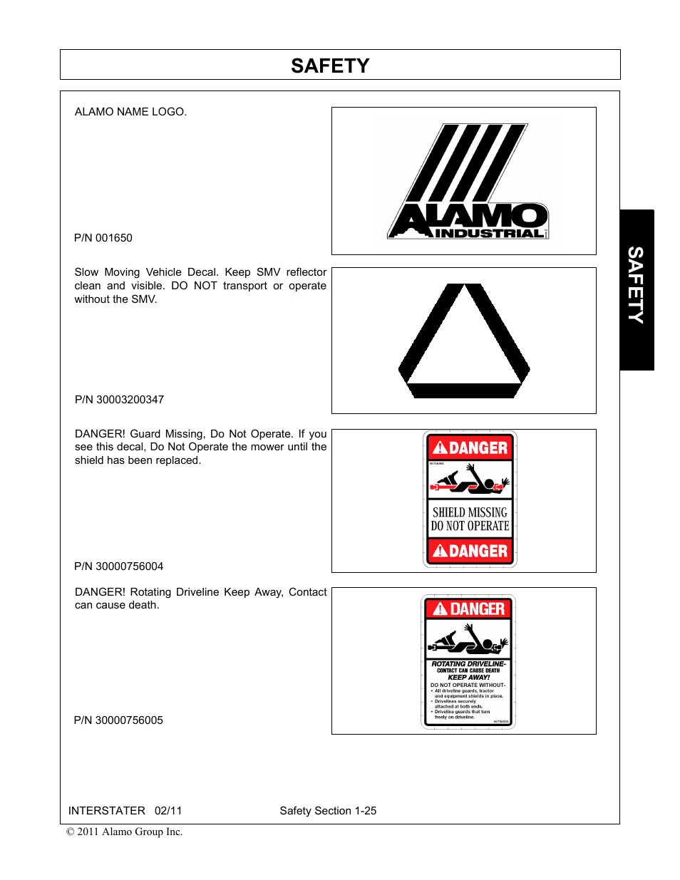 Safety | Alamo 803213C User Manual | Page 33 / 140