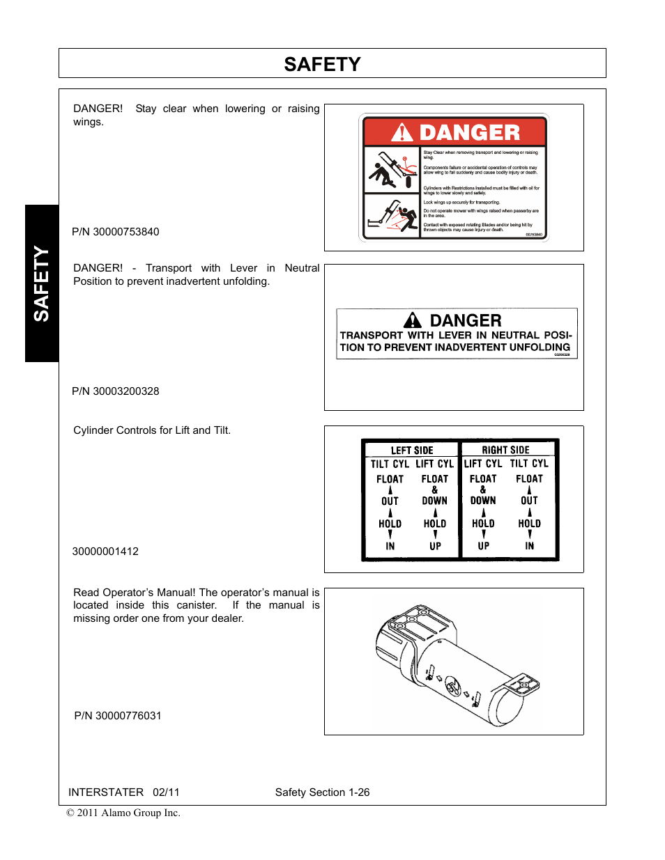 Safety | Alamo 803213C User Manual | Page 34 / 140