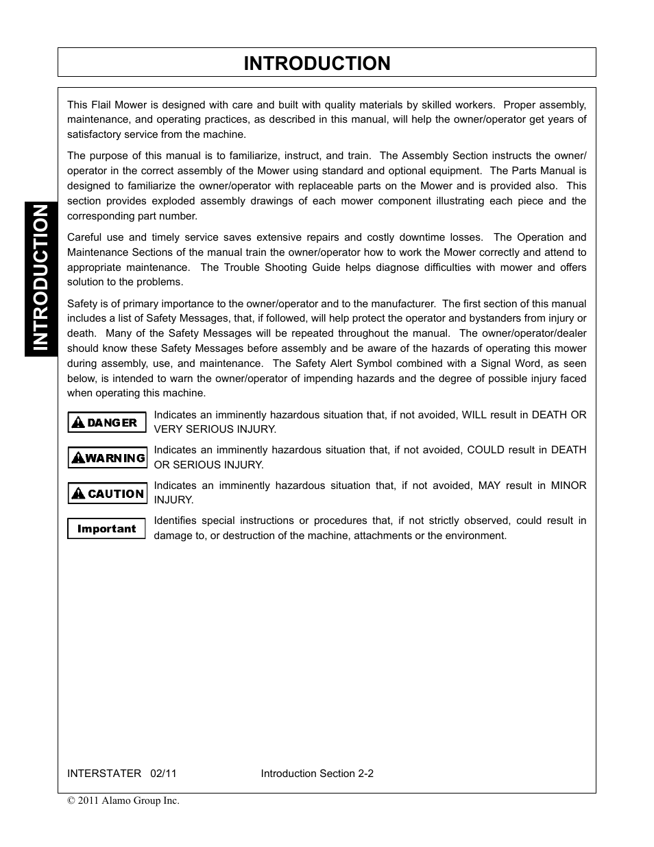 Introduction | Alamo 803213C User Manual | Page 38 / 140