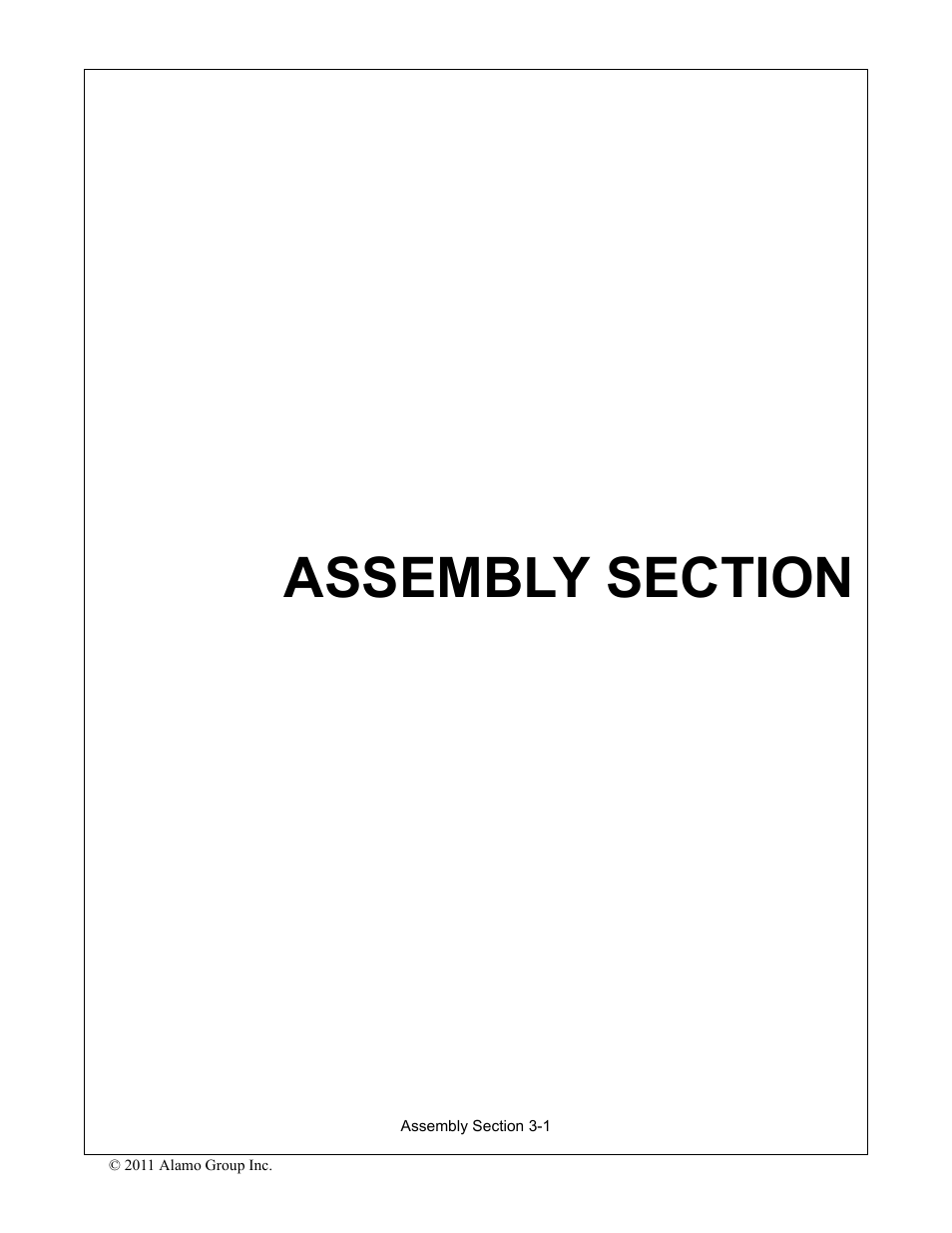 Assembly section, Assembly section -1 | Alamo 803213C User Manual | Page 41 / 140