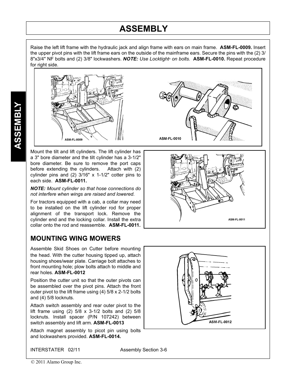 Mounting wing mowers, Mounting wing mowers -6, Assembly | Assembl y | Alamo 803213C User Manual | Page 46 / 140