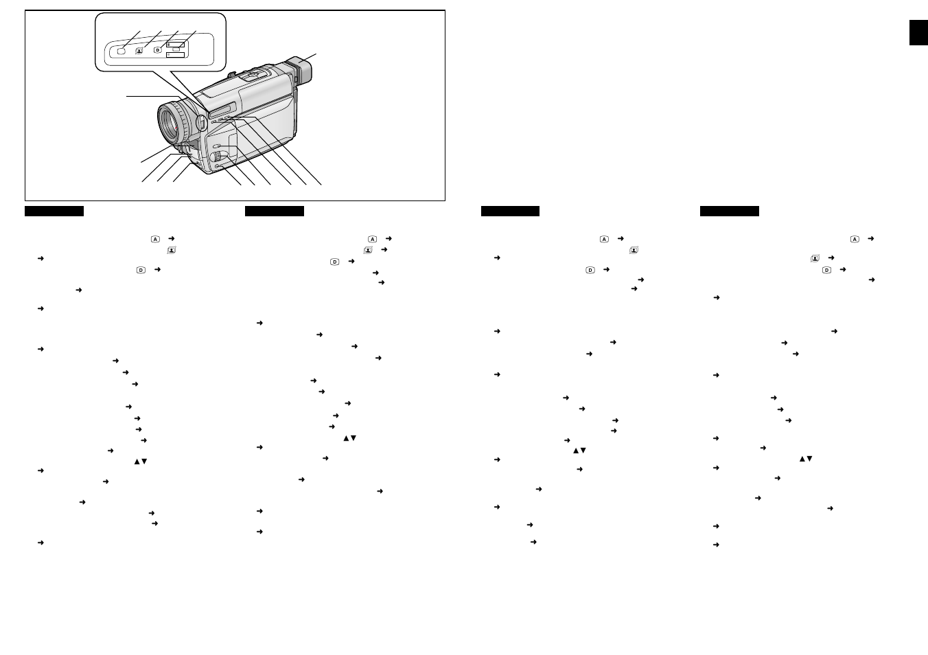 Bedienungselemente und bauteile, Kontroller og dele, Bedieningsorganen en onderdelen | Commandes et composants | Panasonic NVVZ1EG User Manual | Page 7 / 89