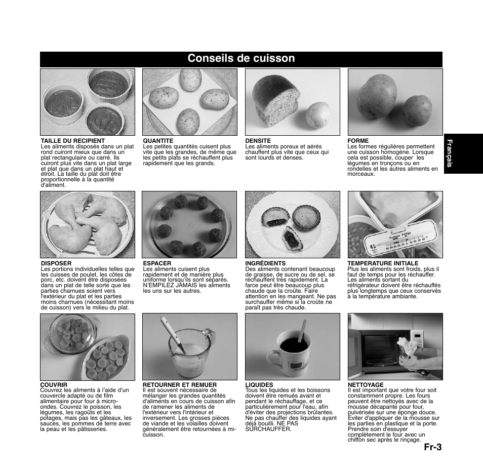 Conseils de cuisson, Fr-3 | Panasonic NNGD556 User Manual | Page 26 / 43