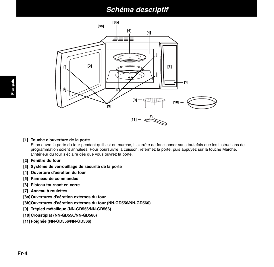 Schéma descriptif, Fr-4 | Panasonic NNGD556 User Manual | Page 5 / 43