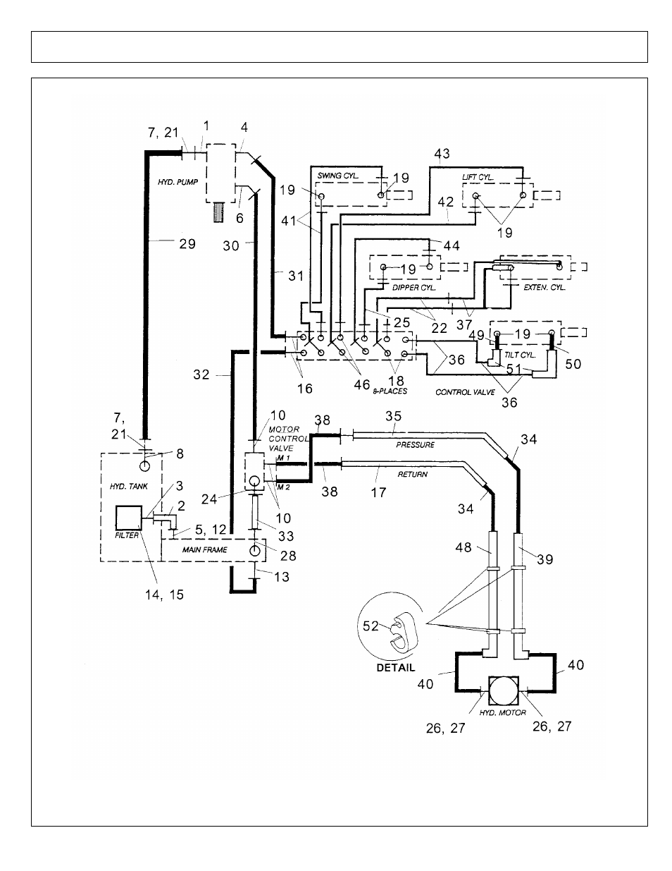 Hyd schematic w-parts (28 ft) (part 1) | Alamo A-Boom User Manual | Page 152 / 226