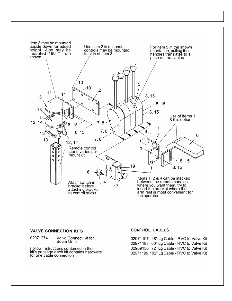 Hyd valve remote control cables & mount | Alamo A-Boom User Manual | Page 162 / 226