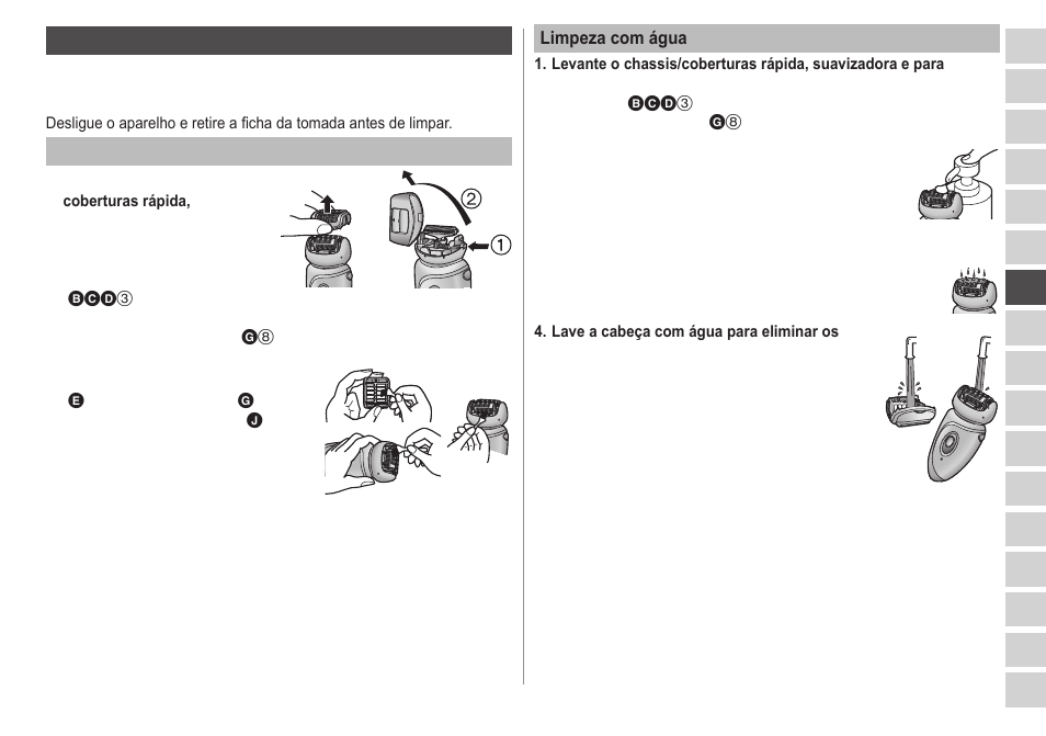 Limpeza | Panasonic ESWD52 User Manual | Page 57 / 138