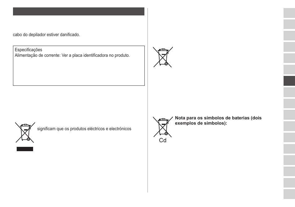 Garantia | Panasonic ESWD52 User Manual | Page 59 / 138