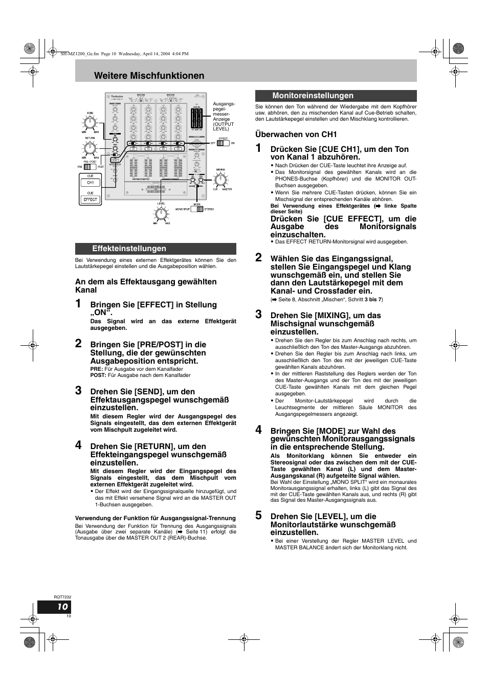 Weitere mischfunktionen | Panasonic SHMZ1200 User Manual | Page 10 / 100