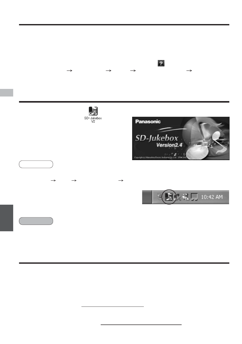 Concerning sd-jukeboxv2.4, Starting the program, Troubleshooting | Double-click the icon on the desktop | Panasonic SZCB7 User Manual | Page 6 / 24