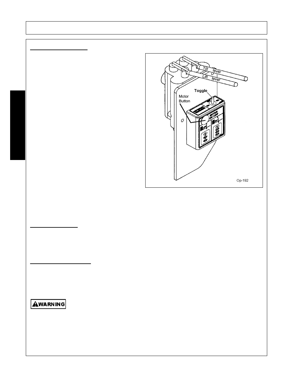 1 position controls, 2 motor control, 3 mower break back | Position controls -16 motor control -16, Operation, Opera t ion | Alamo 02979718C User Manual | Page 96 / 110