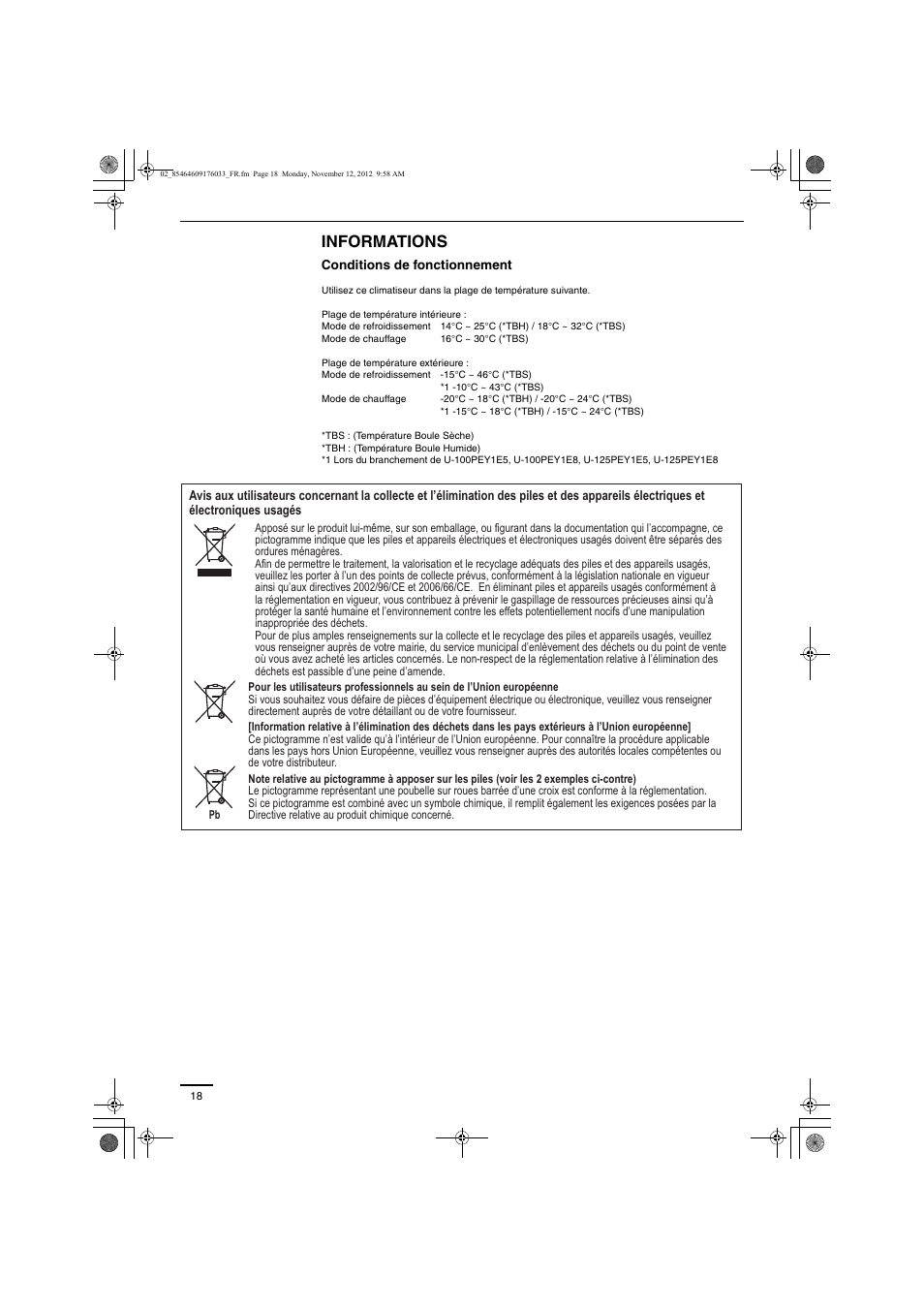Informations | Panasonic U71PE1E5 User Manual | Page 6 / 21