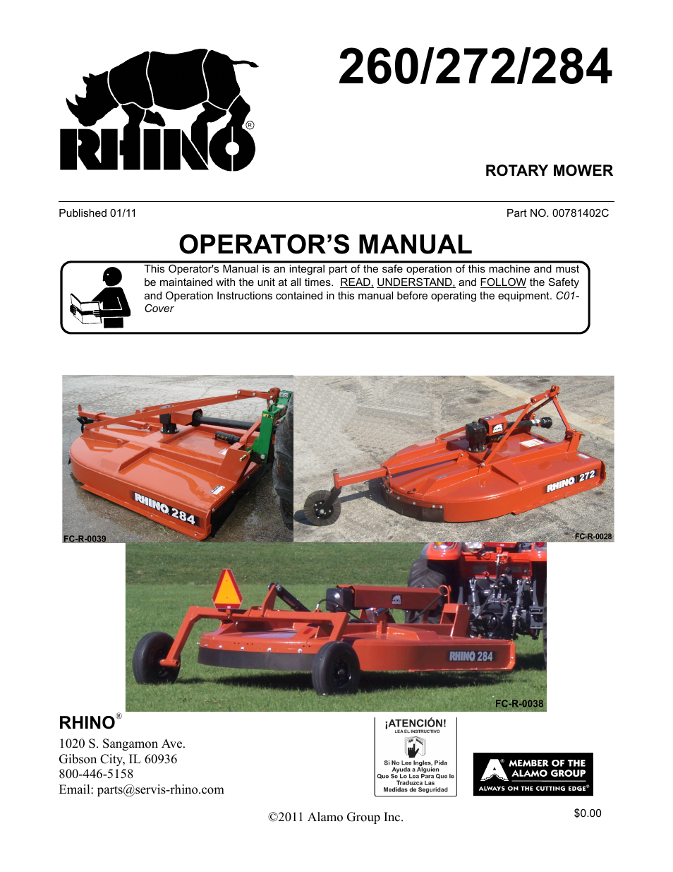 Alamo 284 User Manual | 136 pages