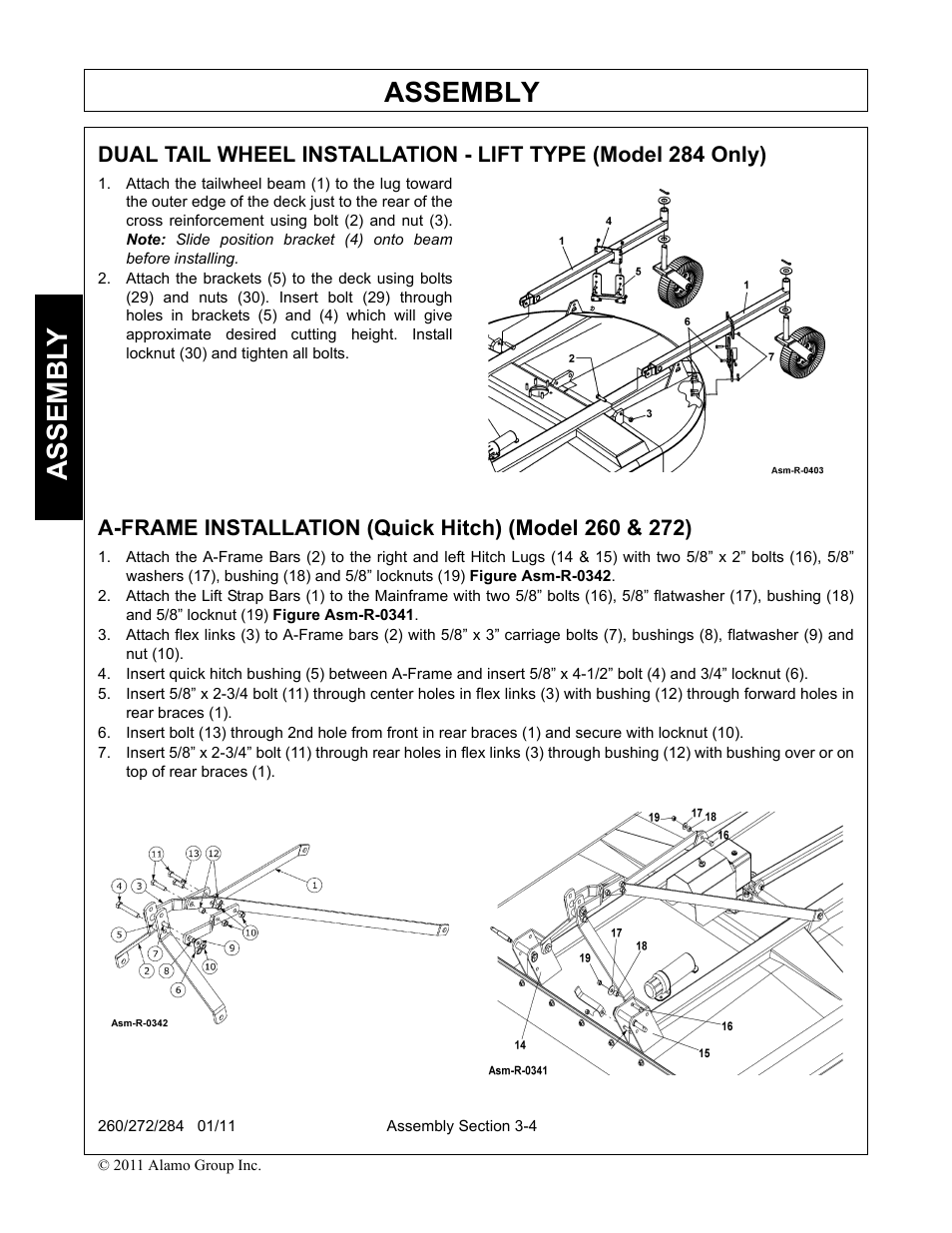 Assembly, Assembl y | Alamo 284 User Manual | Page 44 / 136