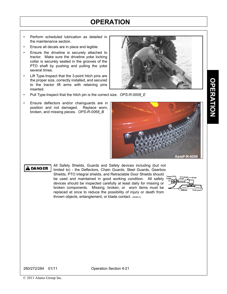 Operation, Opera t ion | Alamo 284 User Manual | Page 73 / 136