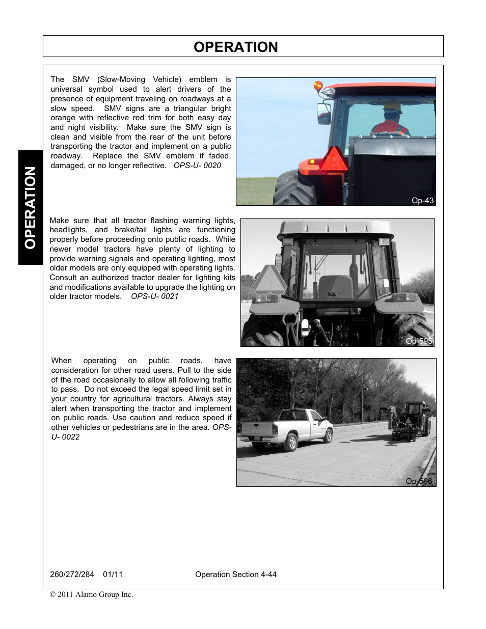 Operation, Opera t ion | Alamo 284 User Manual | Page 96 / 136