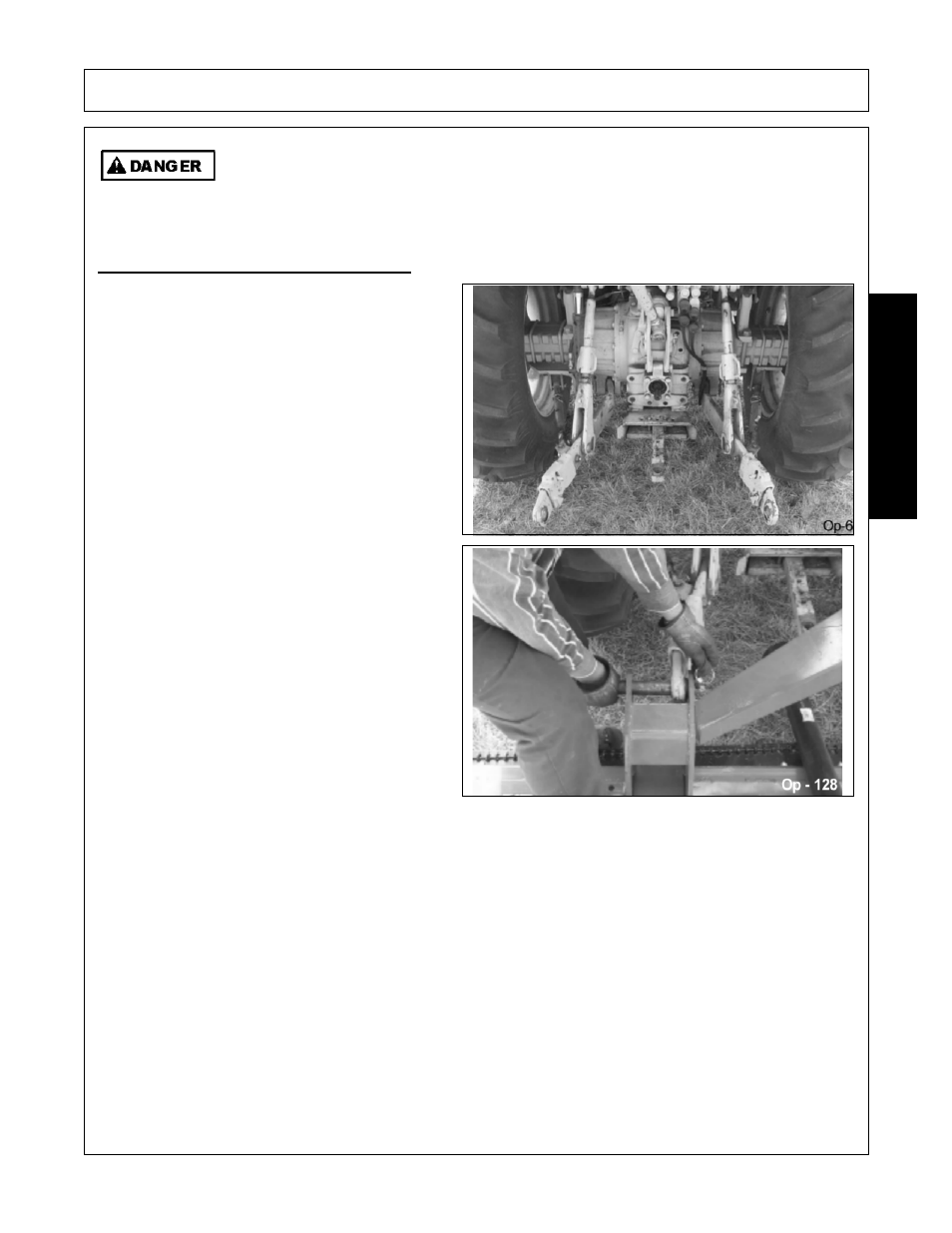 1 connecting the mower-lift type, Turn off the tractor engine and dismount, Connecting the mower-lift type -11 | Operation, Opera t ion | Alamo A84B User Manual | Page 101 / 148