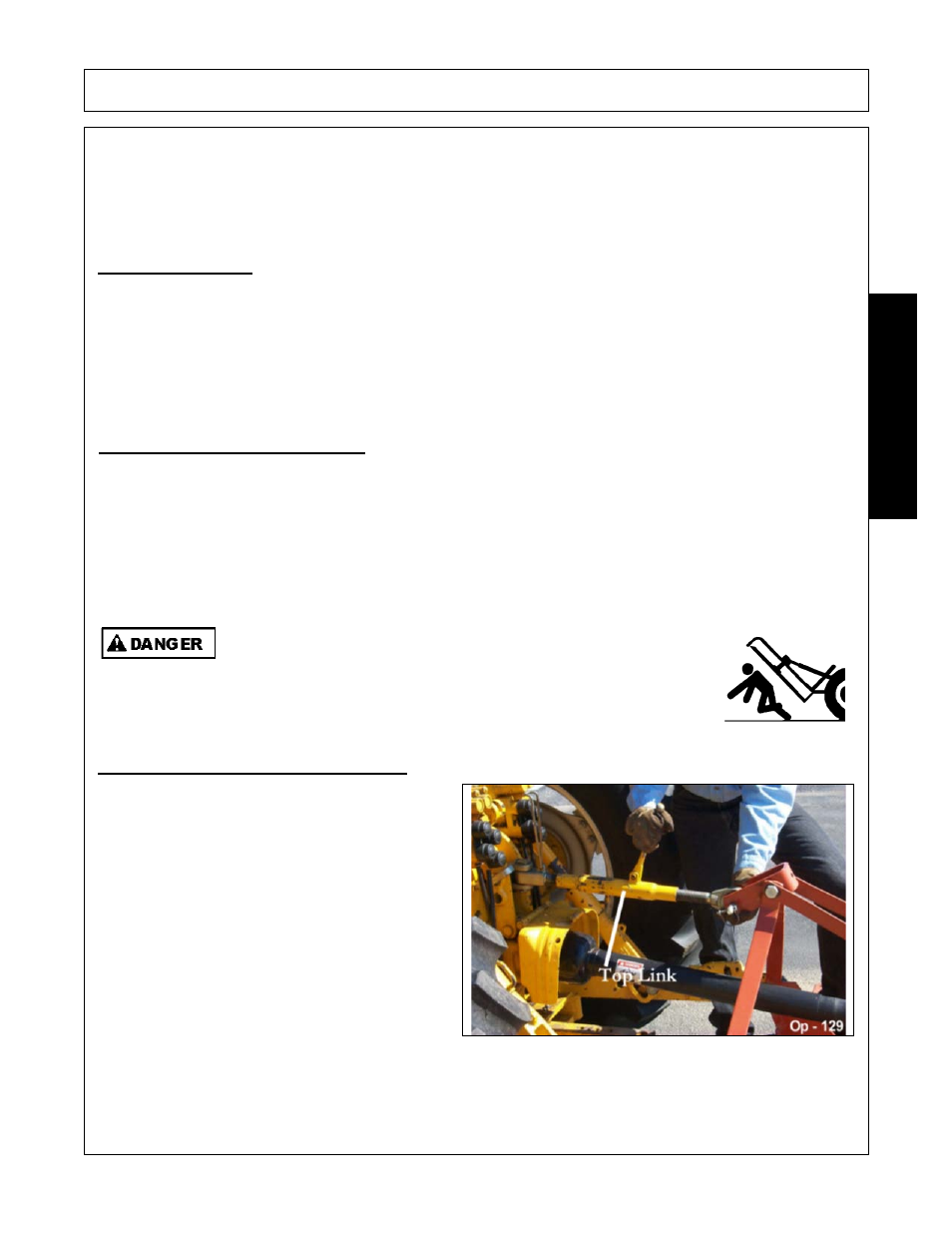 3 safety chains, Setting the mower, 1 setting mower height- lift type | Park the tractor and mower on level ground, Shut down the tractor and remove the key, Operation, Opera t ion | Alamo A84B User Manual | Page 103 / 148