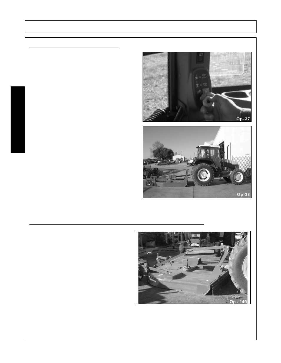 6 shutting down the implement, Disconnecting the mower from the tractor, Operation | Opera t ion | Alamo A84B User Manual | Page 126 / 148